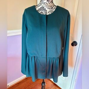 Sejour from Nordstrom, Elegant Teal Peplum jacket, size 18w